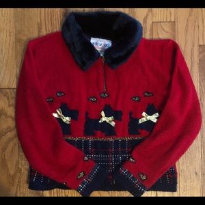Vintage Girls Scotty Dog Sweater Dreamworks 1980s